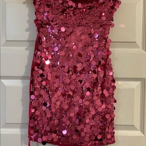 Pink sequin bedazzled dress